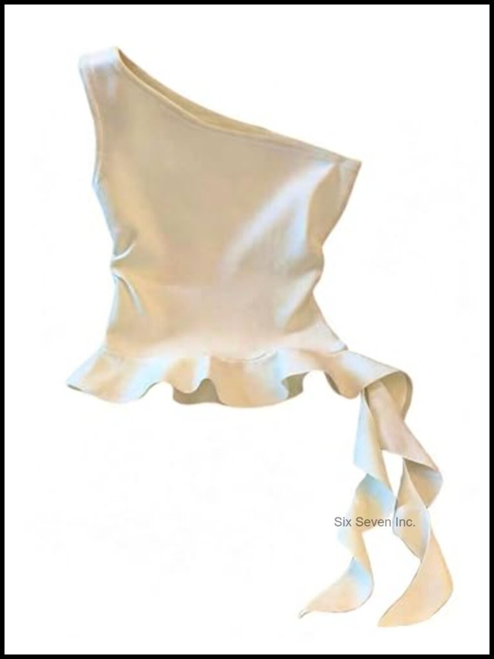One Shoulder Peplum Tank Top Ruffle Hem Sleeveless Party Blouse